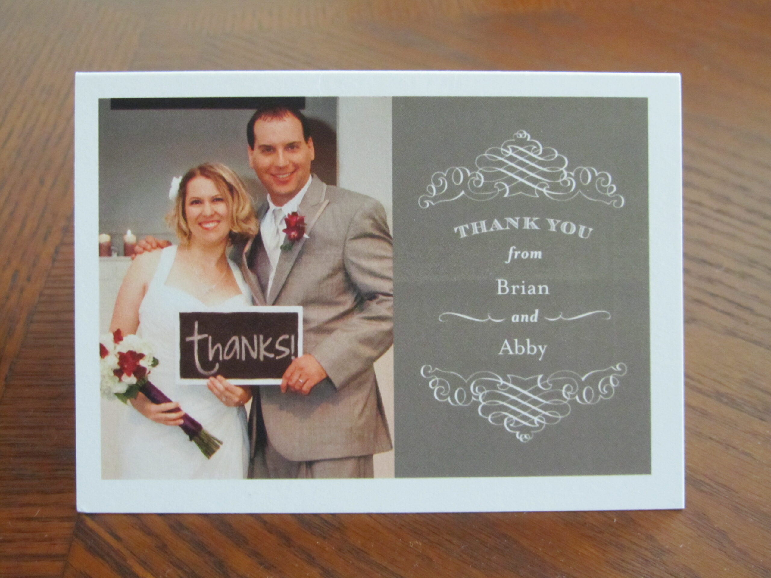 Thank You Note Idea: A Wedding Photo!