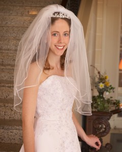 Main portrait on stairs with flowers