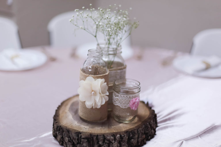 Wedding Centerpiece With a Rustic Flair